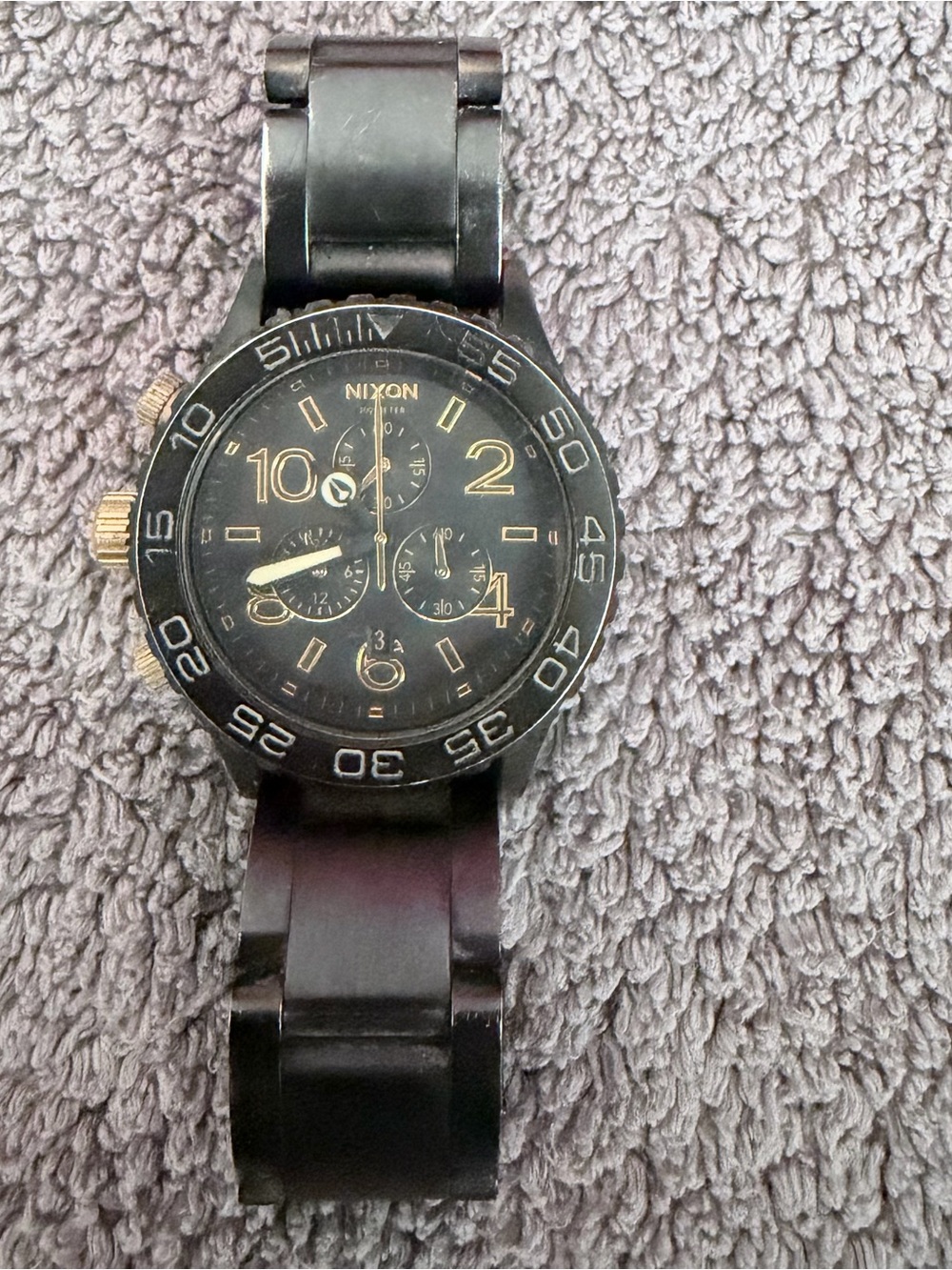 Nixon Black and Gold Women’s 42-20 Chronograph Watch